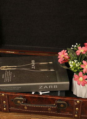 优选欧式复古箱子手提箱皮箱店铺C客厅摆件装饰品道具橱窗轻奢风