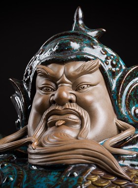 优选王顺护门神摆件o哼哈二将新中式陶瓷人物家居桌面创意玄关开