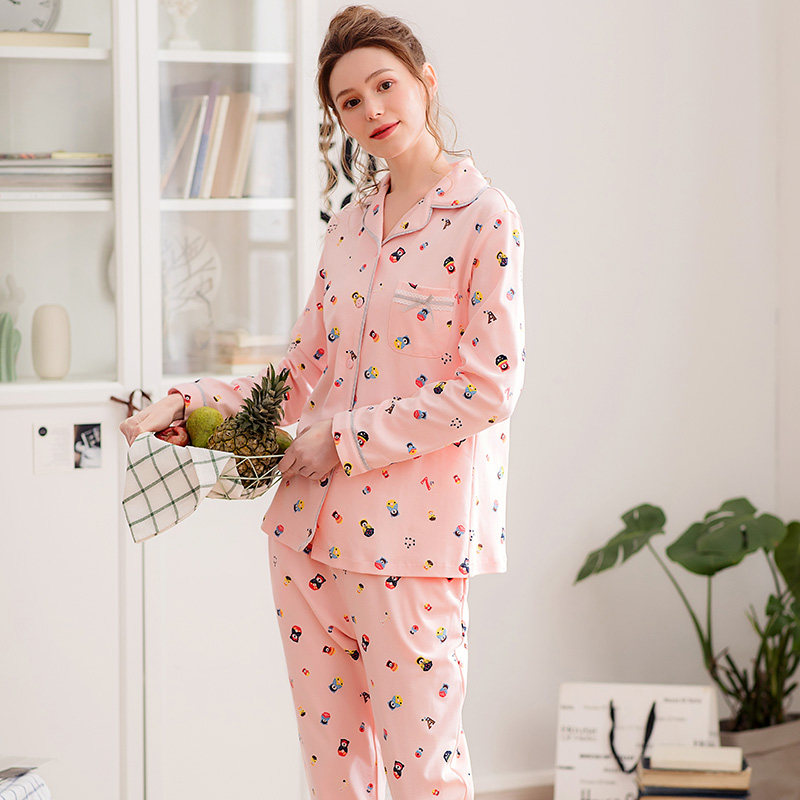 芬腾清仓春秋长袖纯棉可爱甜美睡衣 芬腾outlets店睡衣/家居服套装