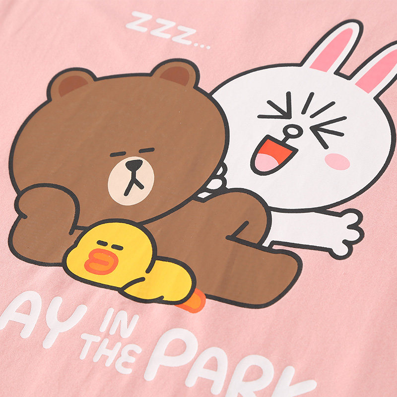 芬腾韩国布朗熊夏季短袖睡裙连衣裙 芬腾outlets店睡裙