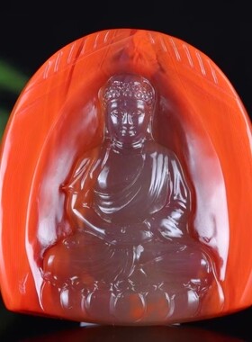 南红玛瑙冰飘大日如来吊坠佛祖柿子红观音弥勒佛本命佛兔文殊菩萨