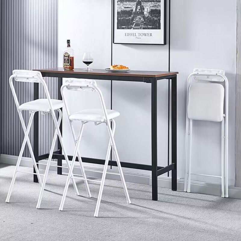 2025新便携折叠酒吧椅子前台椅高脚凳桥钓椅休闲靠背餐椅吧台椅收 - 图2