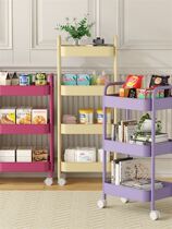 Small Cart Shelve Shelve Kitchen Floor Multilayer Beauty Salon Baby Snack storage rack table Lower storage for mobile bookshelves