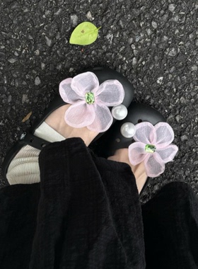 春日樱粉鞋花适配crocs洞洞鞋鞋扣韩系少女diy果冻鞋花配饰