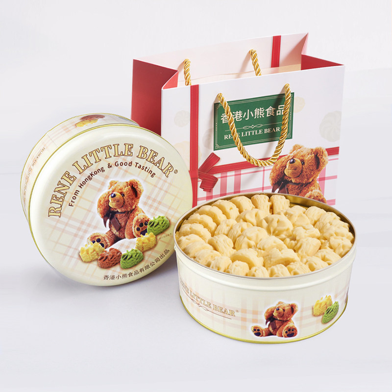 香港小熊进口黄油曲奇手工饼干铁罐装年货零食礼盒春节送礼505g,淘宝优惠券,粉丝福利购,淘宝优惠卷