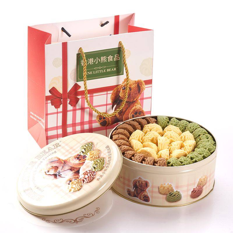香港小熊进口黄油曲奇手工饼干铁罐装年货零食礼盒春节送礼505g,淘宝优惠券,粉丝福利购,淘宝优惠卷