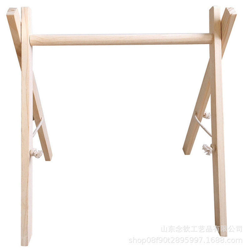 婴儿健身架新生儿木质健身器木制儿童益智玩具可折叠宝宝锻炼架子,淘宝优惠券,粉丝福利购,淘宝优惠卷
