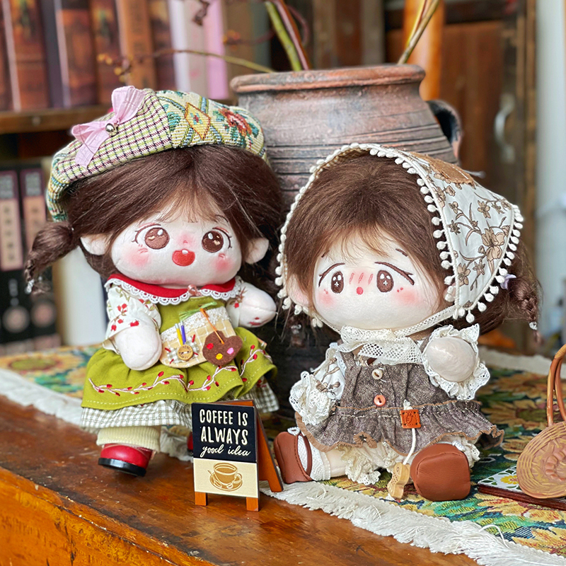 原创娃衣20cm棉花娃娃绿野&迷踪玩偶男女款娃衣装鸠车小竹马现货 - 图0