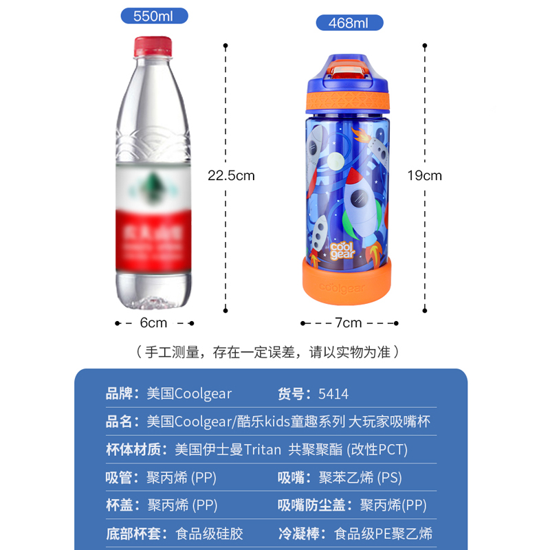 美国coolgear儿童水杯吸管杯防漏保冷水壶夏幼儿园防摔小学生水杯 - 图1