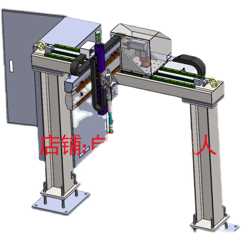 立式四轴坐标桁架机械手立柱型机器人4轴直角坐标机械手3d图纸-图0