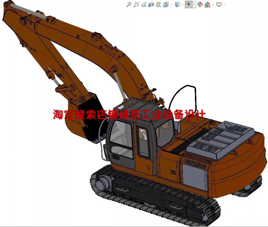 4套挖掘机图纸/挖掘机solidworks模型提升轮挖掘机大型挖掘机图纸 - 图0