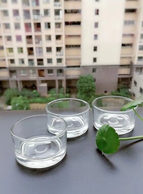 四点杯茶蜡杯透明玻璃烛台