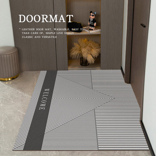 入户门地垫PVC可擦免洗地毯进户门皮革门垫进门口脚垫家用可裁剪 - 图0
