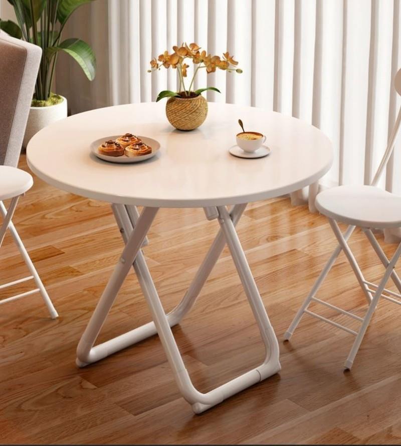小圆桌子带椅子迷你小餐桌可折叠小桌子凳子一套简约餐桌宿舍桌椅