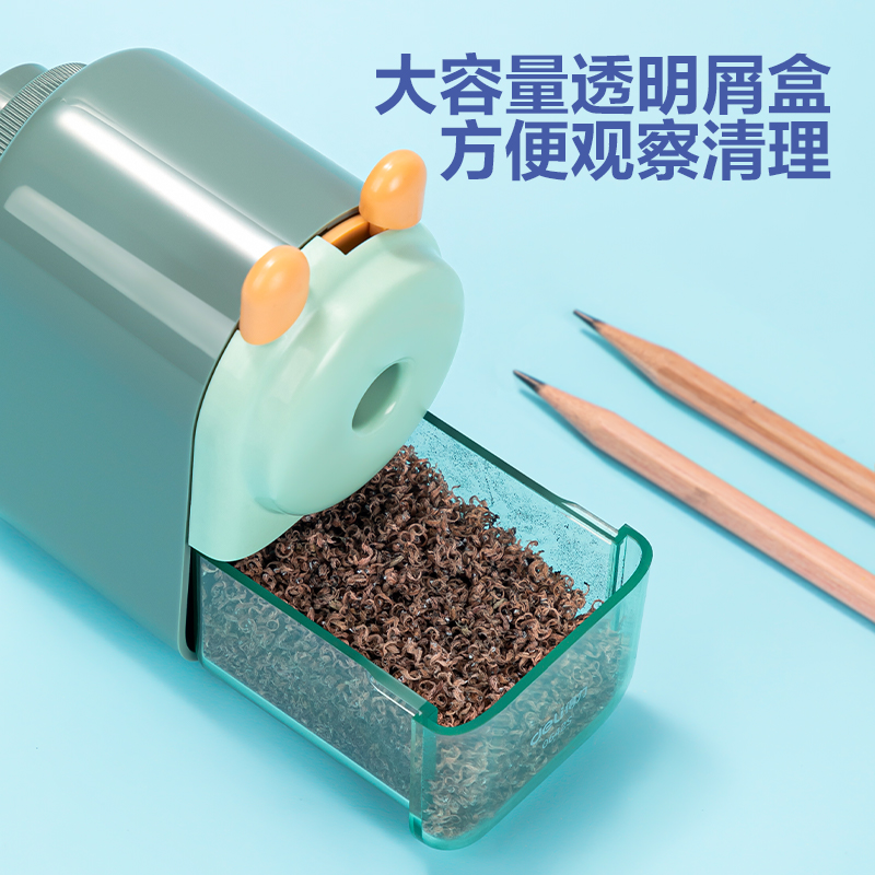 得力粗杆铅笔大孔削笔器洞洞笔卷笔刀小学生专用自动削笔刀儿童绞笔刀素描铅笔转笔刀大口径卷笔刀手摇削笔机 - 图3