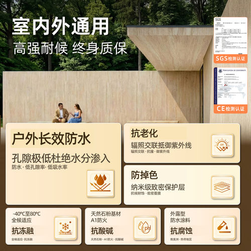 罗马白洞石软石饰面板外墙装饰柔性石材软瓷板仿洞石超薄贴皮背景 - 图3