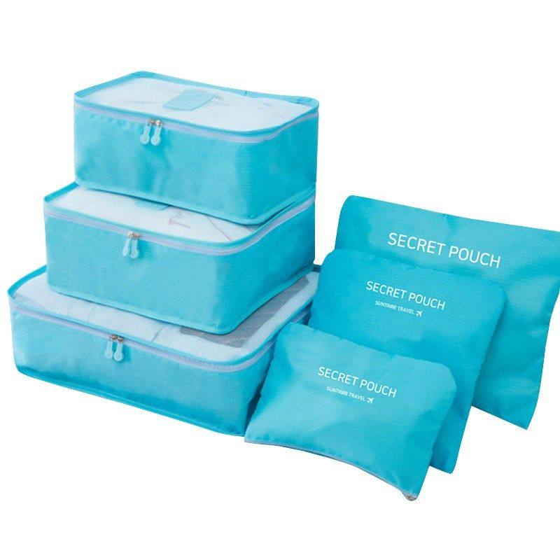 新款六件套收纳袋旅行内衣鞋子束口袋旅游整理袋衣物衣服收纳包,淘宝优惠券,粉丝福利购,淘宝优惠卷