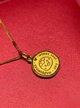 新款小蛇饼干小福蛇生肖吊坠项链超可爱精致金色本命年锁骨链首饰