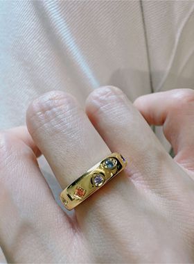 原创五彩缤纷彩钻女戒小众设计夏日炫彩高级感潮流小红书同款