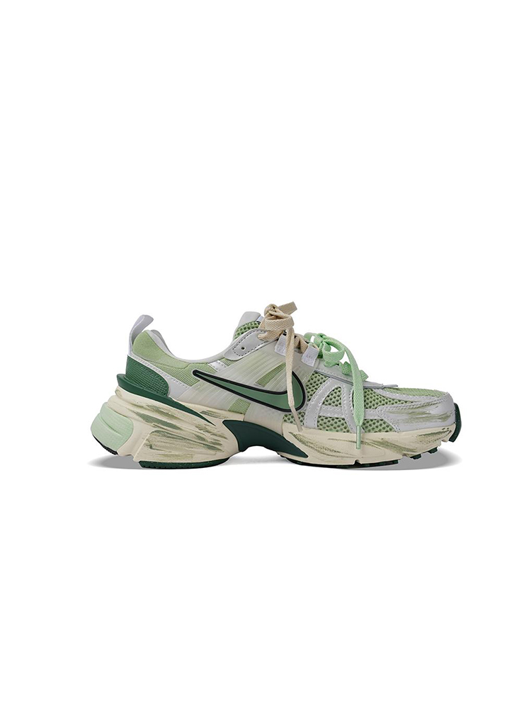Nike V2K Run 薄荷奶绿多巴胺小清新厚底休闲跑步鞋男女定制球鞋 - 图2