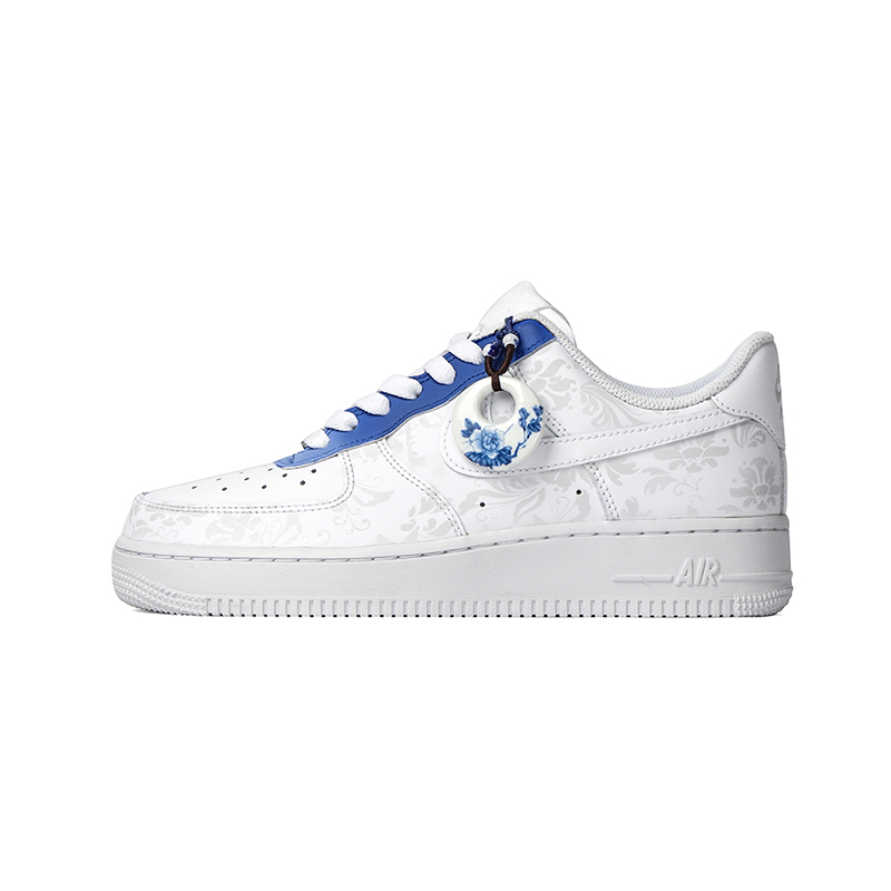 Nike Air Force1 AF1空军一号蓝色青花瓷国风低帮男女鞋定制球鞋-图0