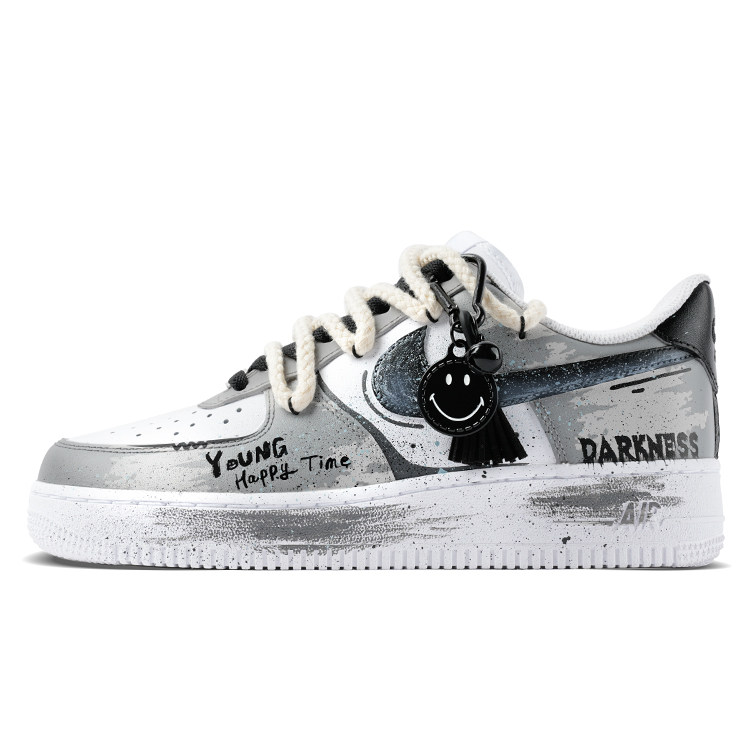 耐克Nike Air Force 1 AF1空军一号黑白拼搭休闲板鞋男女鞋定制鞋,淘宝优惠券,粉丝福利购,淘宝优惠卷