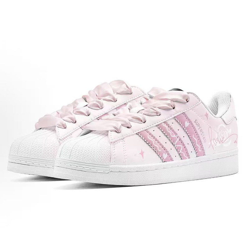 Adidas originals 贝壳头玫瑰音律时尚百搭休闲板鞋女子定制鞋,淘宝优惠券,粉丝福利购,淘宝优惠卷