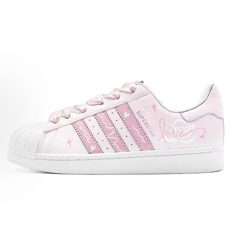 Adidas originals 贝壳头玫瑰音律时尚百搭休闲板鞋女子定制鞋,淘宝优惠券,粉丝福利购,淘宝优惠卷