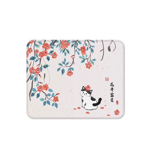 猫咪鼠标垫女生小号锁边办公室桌垫国风高颜值鼠标垫子轻奢高级感 - 图0