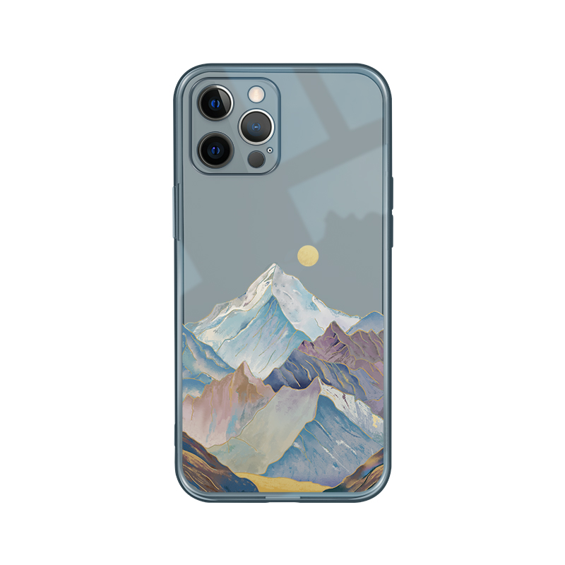 适用于苹果16promax手机壳14pro创意iphone15彩色山峰13pro镜头全包12小众xr防摔壳78plus简约xsmax透明软壳