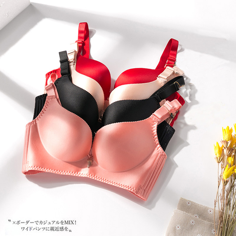 秋冬大红无钢圈调整型收副乳胸罩 珍珠环文胸