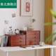 Solid wood desktop file storage box drawer multi-layer storage cabinet office 4 paper multi-function locking box