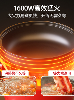 迈卡罗电火锅J家用大容量双档火力电煮锅6多功能电热锅LMC-HG695