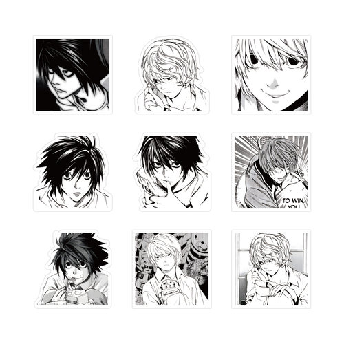 120张黑白日漫deathnote死亡笔记贴纸笔记本iPad手帐贴纸防水自粘 - 图0