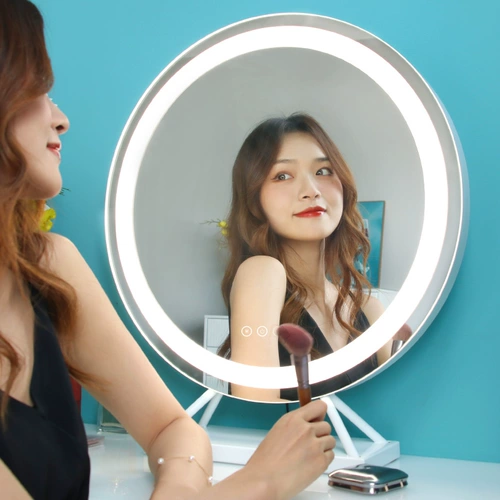 Круглое светодиодное большое зеркало, индивидуальный заполняющий свет, туалетный столик, популярно в интернете