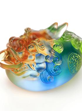 琉璃吞金兽 可爱桌面创意貔貅 居家书房前台 风水摆件