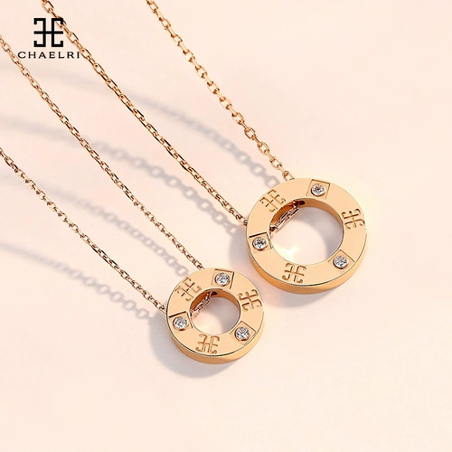 CHAELRI/兰米儿 Ожерелье для влюбленных подходит для мужчин и женщин, золотая цепочка до ключиц из нержавеющей стали, легкий роскошный стиль, розовое золото
