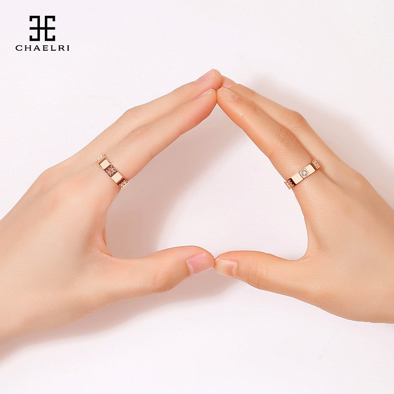 兰米儿男女士时尚个性镀潮情侣戒指 chaelri兰米儿戒指/指环