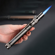 Cigar Multifunction Lighter Blue Flame Straight Punch With Cigar Punch With Cigarette Lighter Three-in-one Function Portable