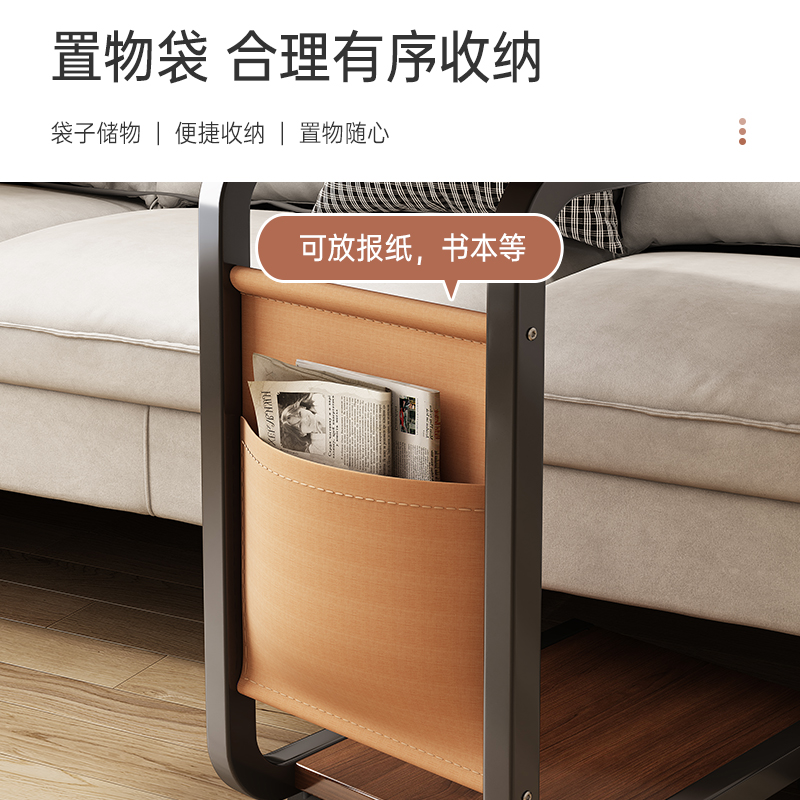 床边桌卧室家用小户型带轮t边桌办公桌简易电脑桌床边可移动小桌 - 图1