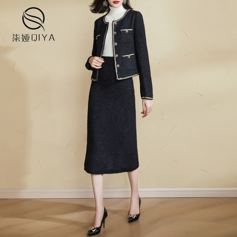 清仓气质粗花呢套装女春秋2025新款减龄小外套上衣半身裙两件套,淘宝优惠券,粉丝福利购,淘宝优惠卷