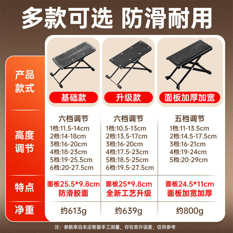 PTNOKA脚凳脚踏板古典民谣木吉他脚蹬便携可折叠防滑踩脚凳子脚垫,淘宝优惠券,粉丝福利购,淘宝优惠卷