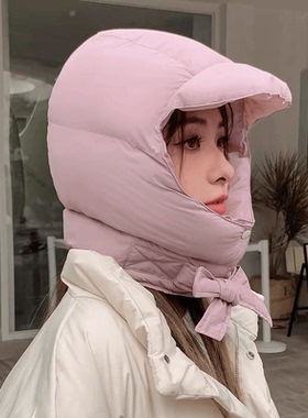 雷锋帽户外女季新骑车护羽绒
