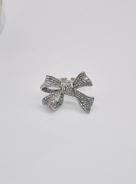 小众风高级感微镶钻蝴蝶开口食指戒女气质夸张个性装饰超闪戒指潮