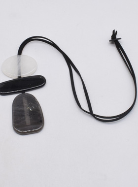 复古时尚新中式长款吊坠项链不规则几何图形小众设计简约叠戴颈链