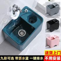New 2023 Color ceramic mop pool with drain basket Dump Dry Hydrating Washed Pier Cloth Home Balcony Toilet Big