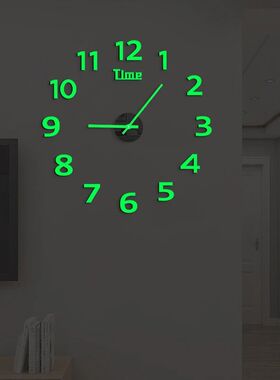 Digital Clock Wall Stickers Needle Decoration Glowing Clocks