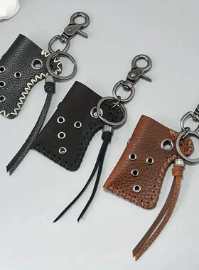 Retro Handmade Soft Cowhide Lighter Leather Case Design Keyc
