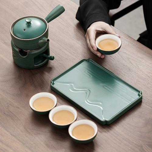 陶瓷温茶炉茶壶茶具套装家用中式功夫茶具侧把壶蜡烛温茶器暖茶炉 - 图3