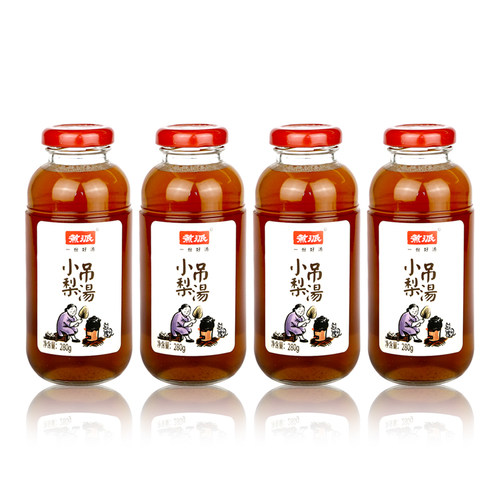 煮派 小吊梨汤冰糖雪梨汁即饮果味果汁饮料养生280g×4瓶门店同款 - 图0